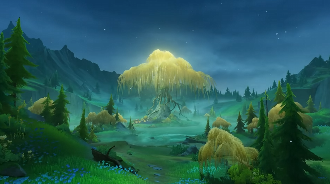 A screenshot of Erinnyes Forest from the Genshin Impact 4.2 Livestream.