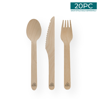 Wooden Cutlery 20PC