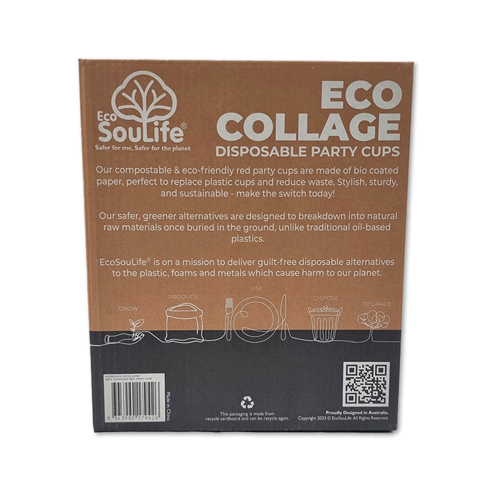 Eco Collage Party Cups 20PC