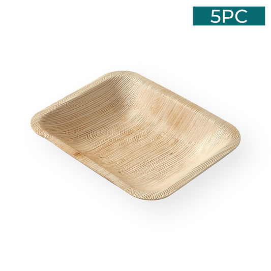 Areca Nut Leaf Rectangular Plate 5PC