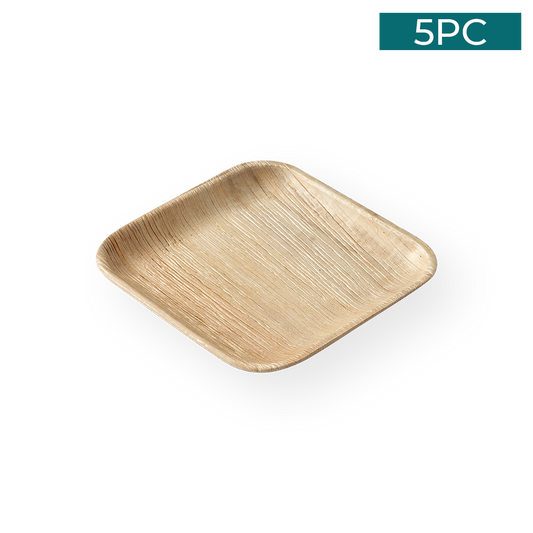 Areca Nut Leaf Small Square Plate 5PC