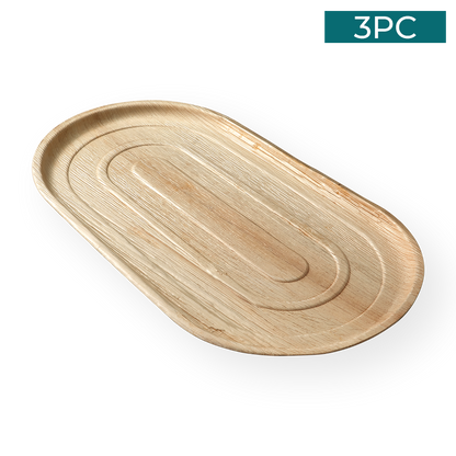 Areca Nut Leaf Large Serving Trays 3PC