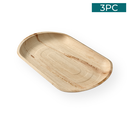 Areca Nut Leaf Medium Serving Trays 3PC